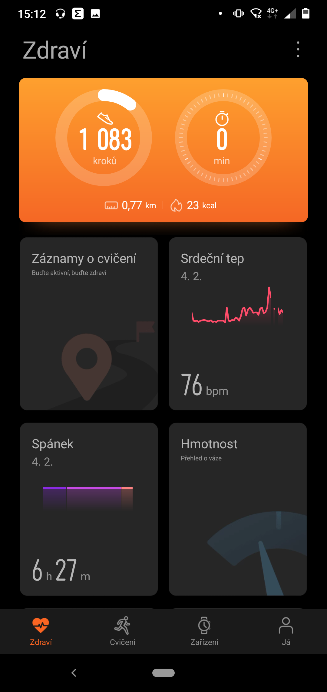 huawei health main menu